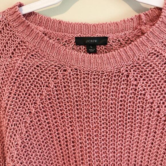 J. Crew Relaxed Fit Open Knit Sweater 100% Linen Beach Sweater Large 1926 - Picture 4 of 10
